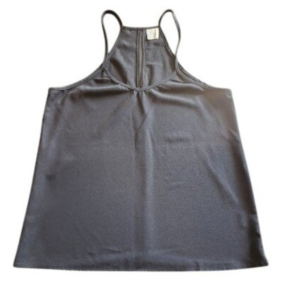 Paper Crane Womens Tank Top Black High Neck Keyhole Back Medium